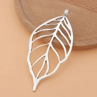 10pcslot large open leaf tibetan silver charms pendants for necklace jewelry making accessories