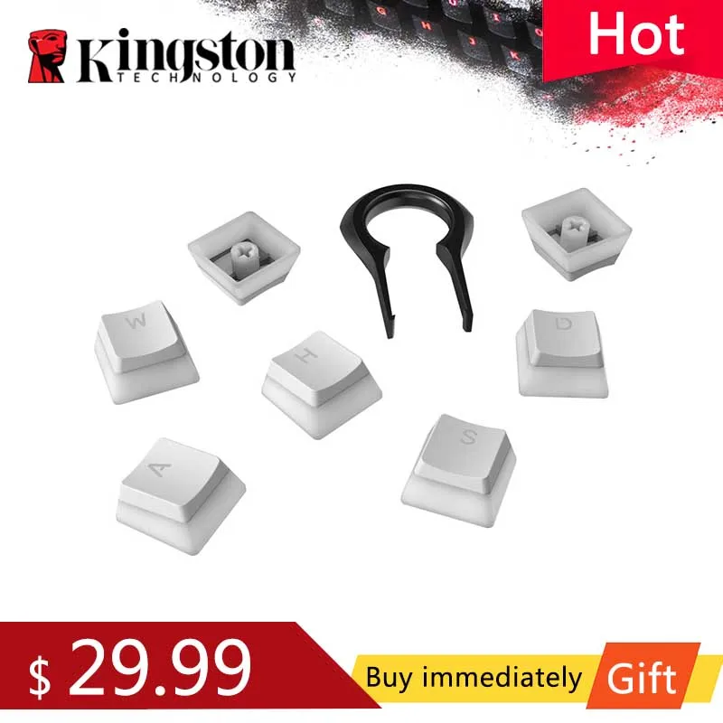 Колпачки для клавиш Kingston HyperX Double Shot PBT полностью прозрачные колпачки 104