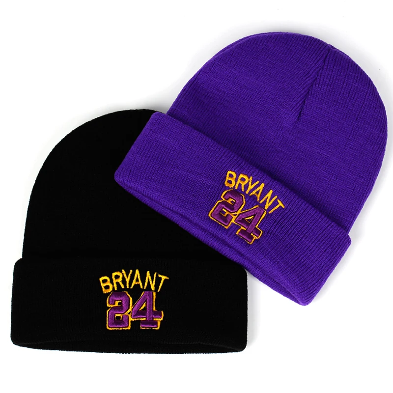 

24 Cotton Beanie 3D Embroidery Winter Hat Mamba Knitted Hat Skullies Beanies Hat Hip Hop Knit 8 Caps