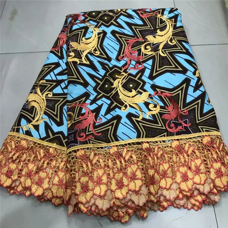 Модный дизайн 100% хлопок водорастворимые кружевные ткани смешанный воск Анкары