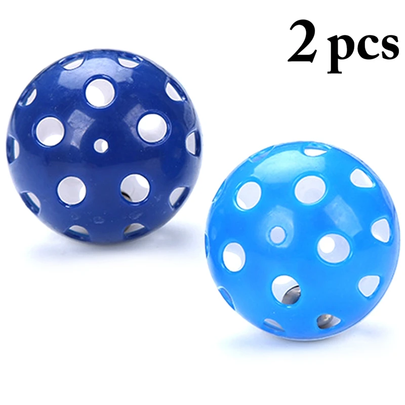 

2PCS Random Color Cat Toy Ball Plastic Bell Ball Toy Pet Cat Playing Ball Kitten Toy Cat Chase Toy Pet Funny Interactive Toys