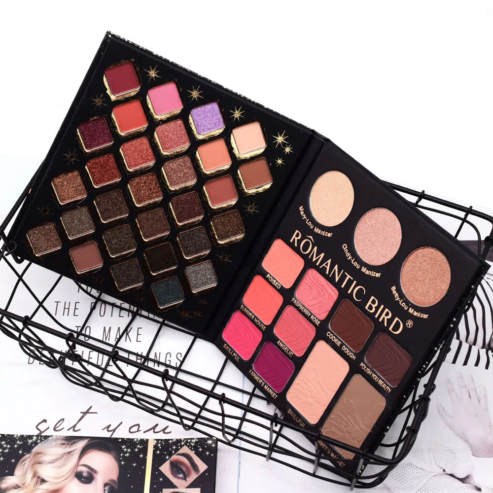 Make Up Pallete тени для век Румяна маркер пудра палитра 3 в 1 Глаза Макияж лица Палитра