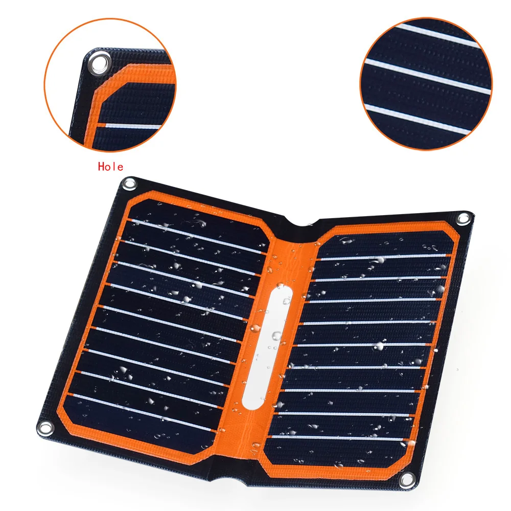 Складная солнечная панель 10 Вт 5 В портативное зарядное устройство usb Пауэр банк