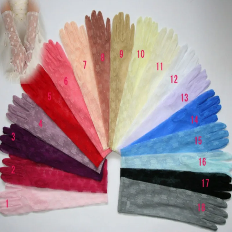 Сексуальные длинные пальцы фиолетовые кружевные свадебные перчатки белая