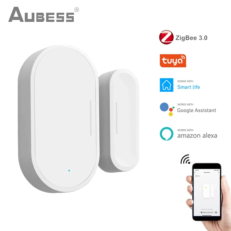 

Tuya Smart ZigBee Door Sensor Door Open / Closed Detectors App Notification Alert Security Alarm Voice Contorl Alexa Google Home