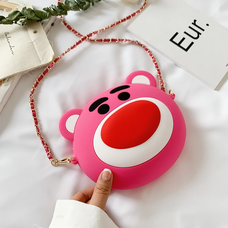 Cartoon Bear Silicone Crossbody Bags For Women 2020 Large Capacity Shoulder Messenger Bag With Chain Lady Travel Totes Handbags |
