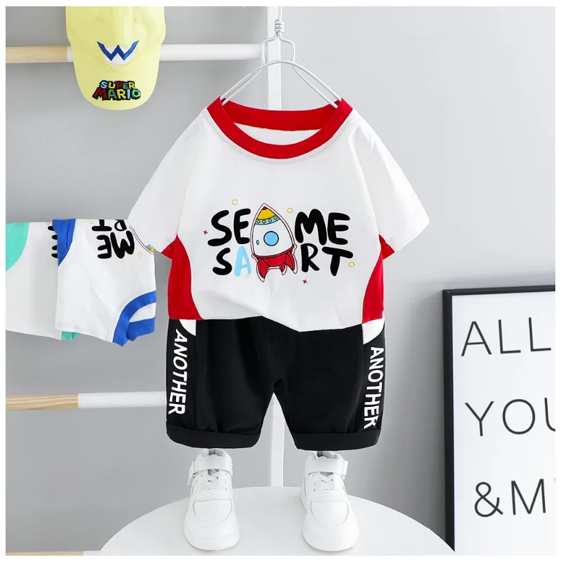 Лето 2020 новые детские костюмы для малышей комплекты одежды маленьких мальчиков