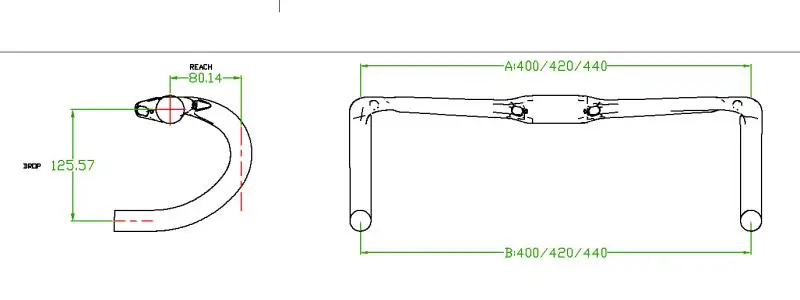 Руль шоссейного велосипеда полностью карбоновый руль внутренний кабель 31 8x400/420 /