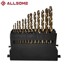 Набор спиральных сверл ALLSOME из быстрорежущей стали M42 с высоким содержанием кобальта, 8% дюйма, для сверления нержавеющей стали, дерева, металла, набор инструментов с 3 краями, 13 шт.