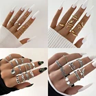 Новинка Модные Этнические богемные золотые жемчужины женские кольца винтажный Ретро готический Луна Звезда набор колец на палец для женщин и девушек ювелирные изделия для вечерние Ринок