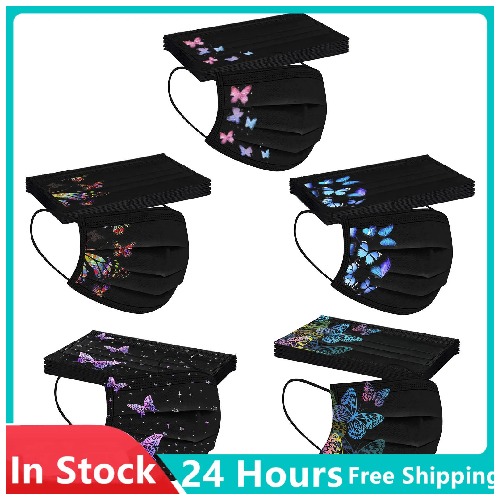 10/50 шт. одноразовые маски для лица в виде бабочек | Тематическая одежда и униформа