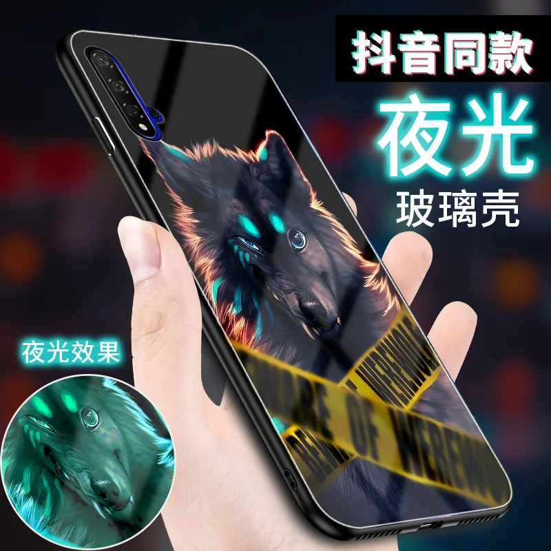 SemgCeKen Luminous Tempered glass case for Huawei honor 20 pro lite 20i V20 20pro honor20 luxury phone hard 3d back cover coque |
