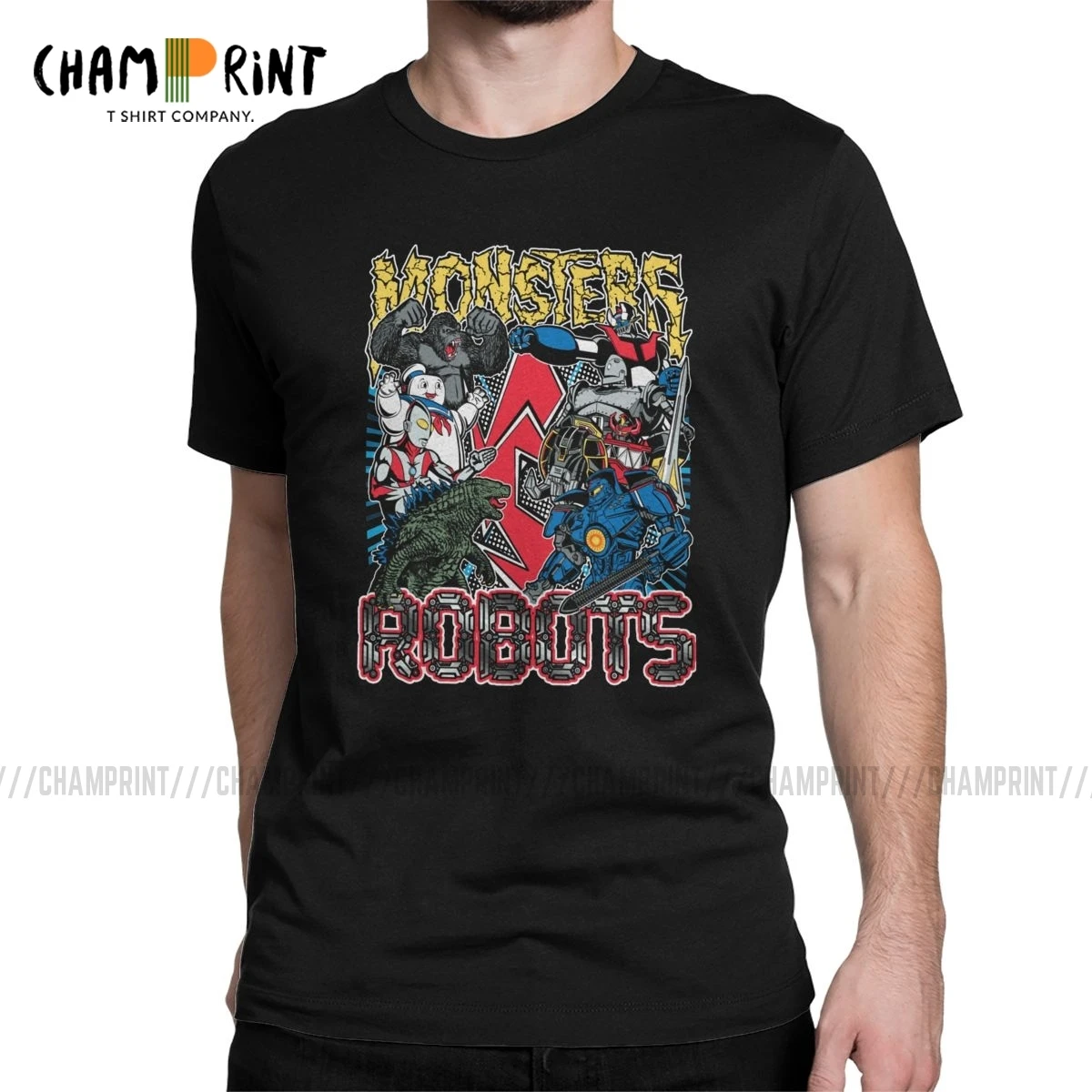 Мужская футболка с монстрами против роботов Ультрамен японское аниме наездник