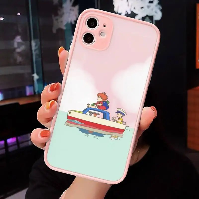 

Ponyo on the Cliff Phone Case Matte Transparent for iPhone 7 8 11 12 s mini pro X XS XR MAX Plus cover funda