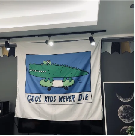 

Tapestry Polyester crocodile cartoon tapestry crocodile cool kids never die tapestrycurtain tapestrywallhanging tapestry
