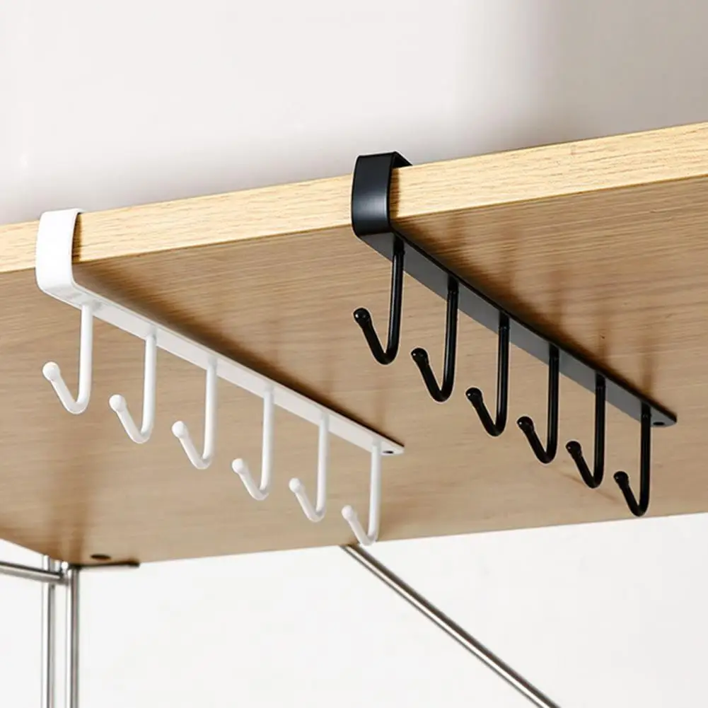 

Органайзер для чашек, нескользящий портативный органайзер для чашек с 6 крючками, многофункциональная Удобная подвесная стойка