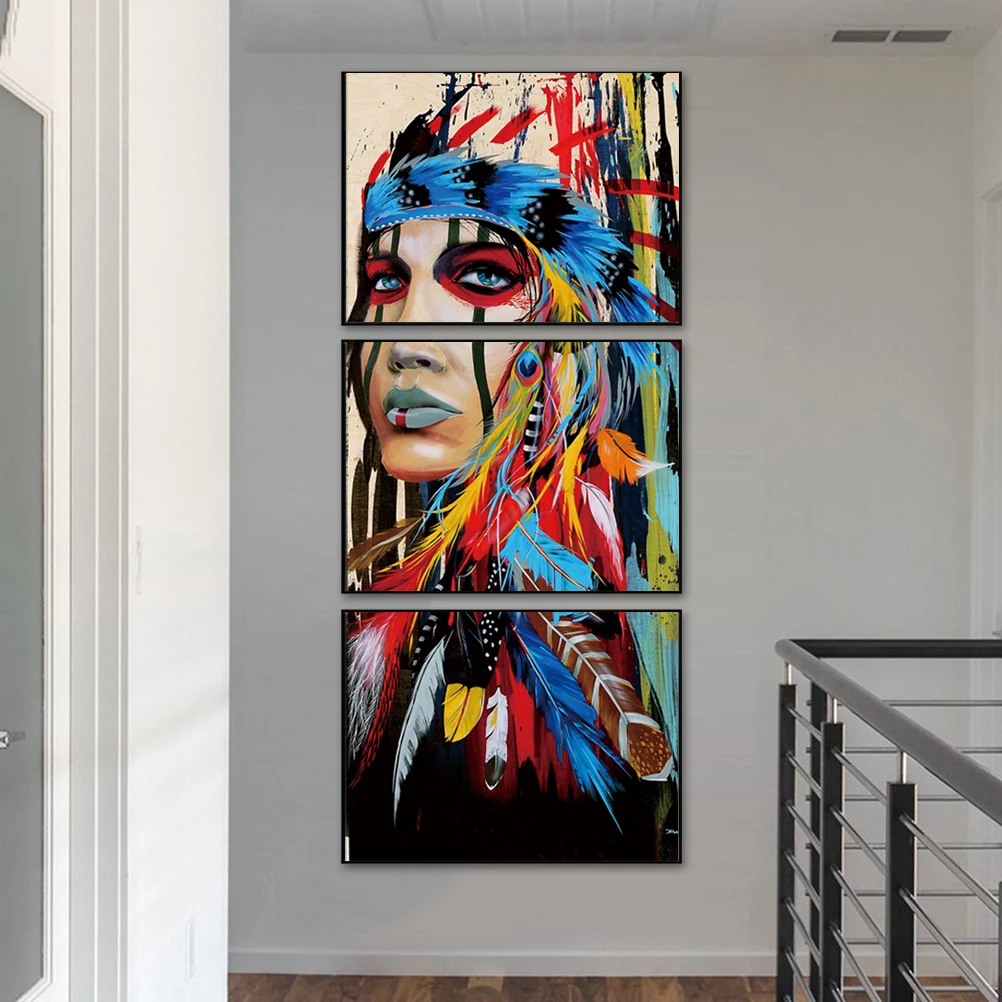 Черно белая индийская художественная фигурка декоративная живопись тройная