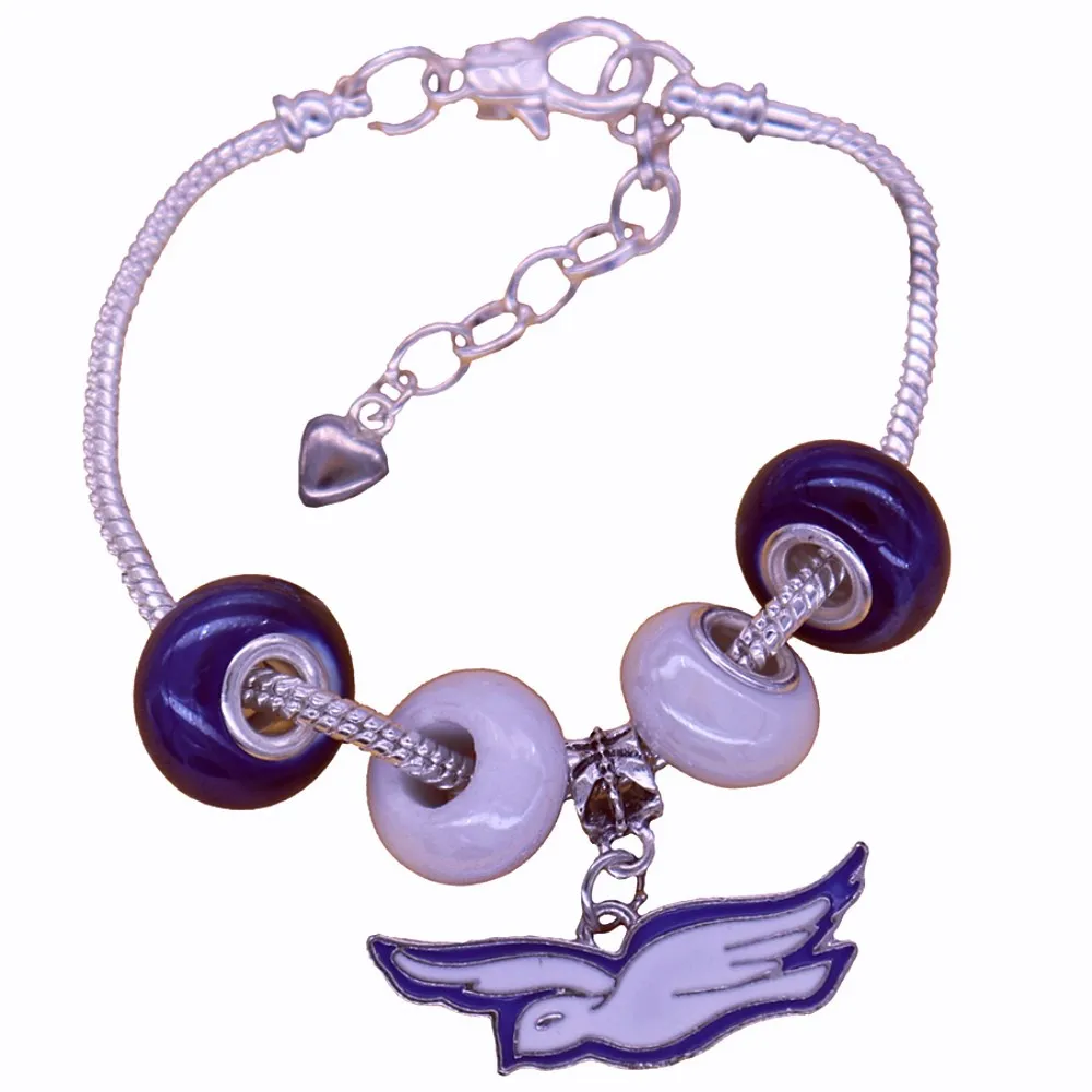 Белые синие европейские бусы змеиная цепочка Dove Zeta Phi Beta браслеты греческие буквы