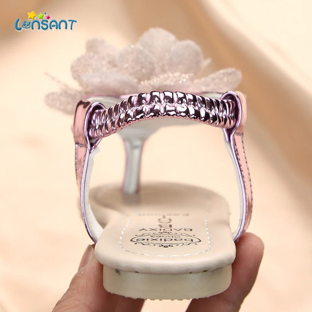 

LONSANT Summer Girl Sandals Princess Soft Bottom Beach Shoes Baby Lace Flower Children's Shoes Sandals for Toddler