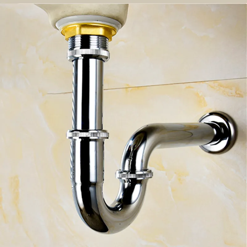 

Basin Pop Up Drain Chrome New Bottle Trap Stainless Steel Round Siphon P-TRAP Kit Bathroom Vanity Basin Pipe Waste Accessories