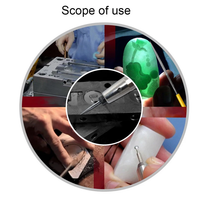 

30PCS Mini Diamond Point Burr Bits Head Accessories 2.35mm Shank Grinding Needle Carving Polishing Set Mounted Drill Tool