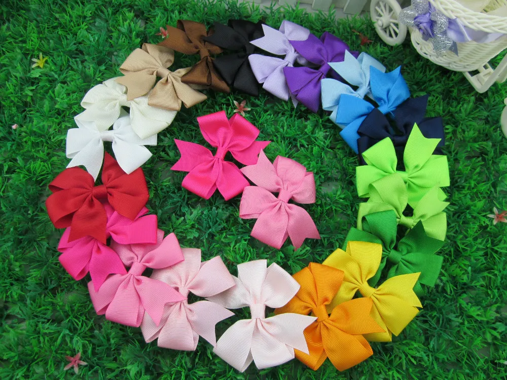 Оптовая продажа бантов для волос 20 шт./лот Ленточные банты без зажима бутиковая