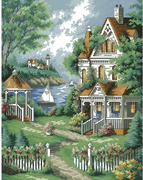 

Full Cross Stitch DIY Embroidery Kits Handmade Cotton Thread Needlework Cross stitch fabric 14CT/22CT/25CT/28CT Scenery 41