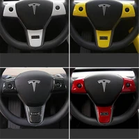 car interior dashboard wood wrap stickers steering wheel decorative cover trim for tesla model 3 car styling interior mouldings