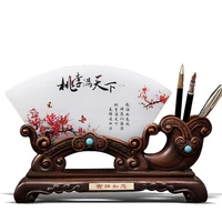 chinese traditional jade lucky fortune wealth mascot pen holder desk accessories housewarming furnishing opening decoration gift