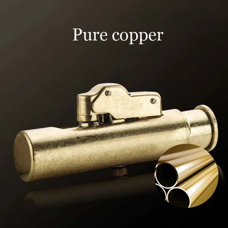 Латунная Зажигалка винтажная Ретро многоразовая масляная керосиновая Мини