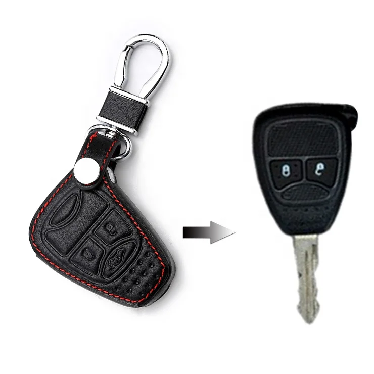 3 кнопки кожаный чехол для ключей CHRYSLER 300 PT Cruiser Sebring Dodge caliber Nitro Jeep Compass Liberty дистанционный брелок