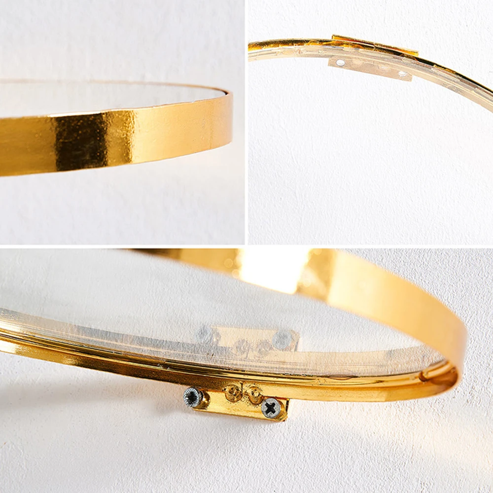 Круглая настенная подвесная железная стеклянная Золотая полка для растений в