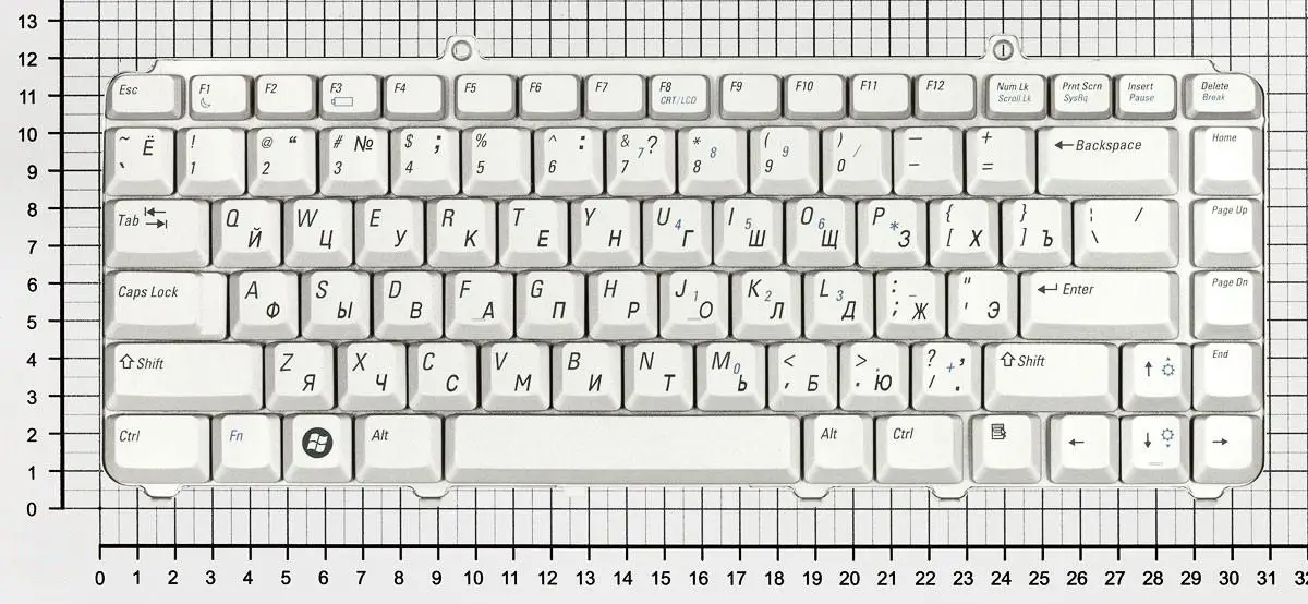Клавиатура для Dell Inspiron 1420 1520 1521 1525 1526 1540 1545 Vostro 1400 1500 XPS M1330 M1530 series Русская