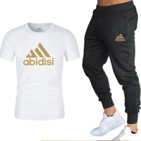 2021 new mens casual sportswear summer clothes sportswear two piece t shirt brand sportswear mens sports suit s 3xl trousers