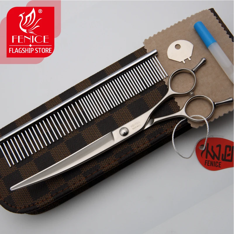 Fenice изогнутые профессиональные ножницы для домашних животных ножницы для стрижки для собак и кошек Япония 440C 6,0/6,5/7,0/7,5 дюймов Собака Щенок Собака ножницы для стрижки животных