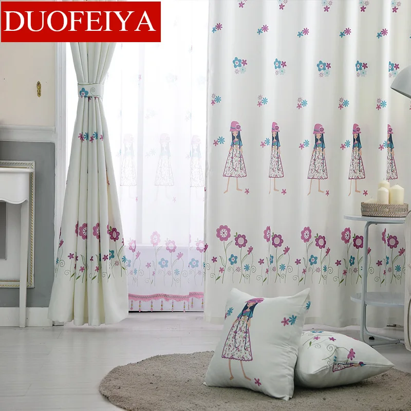 

Custom Made Finished Curtains For Living Room Cute Princess Girl For Children Bedroom Blackout Curtains Drapery Tulle