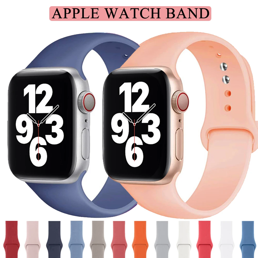 

Sport Strap for Apple watch band 38mm 42mm iwatch 6 band 40mm 44mm silicone bracelet belt correa apple watch 3 4 5 6 se strap