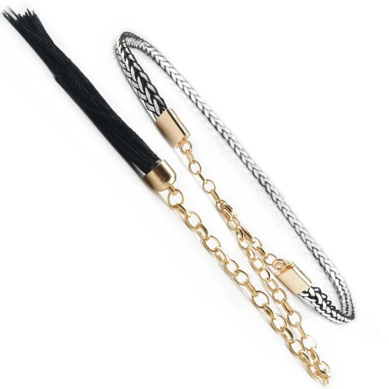 Женский винтажный Плетеный ремень из ПУ кожи с кисточками | Аксессуары для одежды