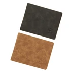 Мужской кошелек, короткий, для ID и кредитов, винтажный, двойной, карманный, для мелочи, деловой кошелек, из искусственной кожи