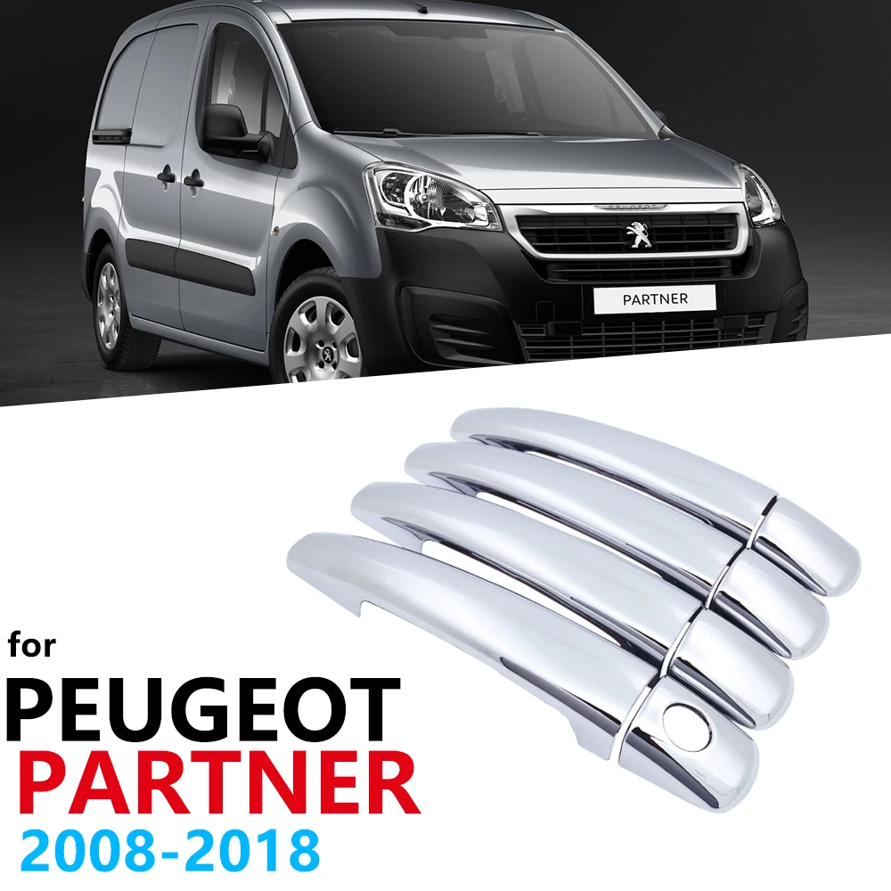 Роскошные новые хромированные боковые дверные ручки Накладка для Peugeot Partner 2008 ~ 2018