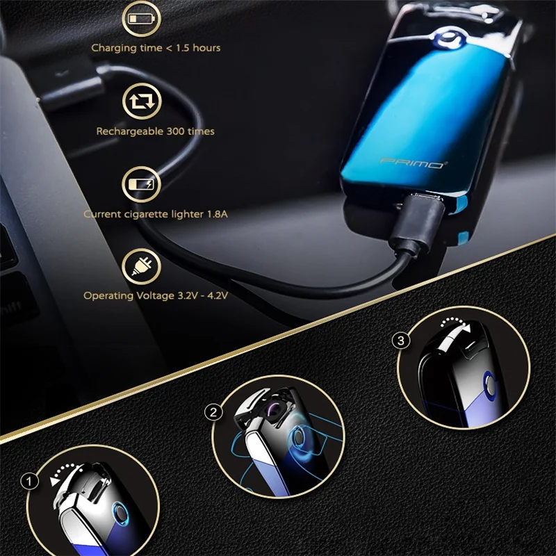 USB Thunder Electric Primo двойная дуговая Зажигалка перезаряжаемая плазменная