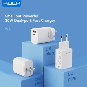 rock fast charger 30w quick charge 3 0 usb charger for iphone 13 12 11 pro max samsung xiaomi foco portable dual usb wall charge free global shipping