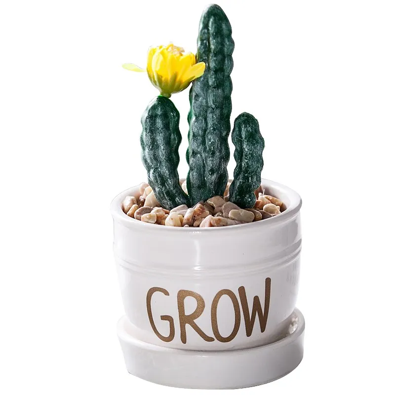 Кактус бонсай Искусственные суккуленты растения в горшке поддельные цветы