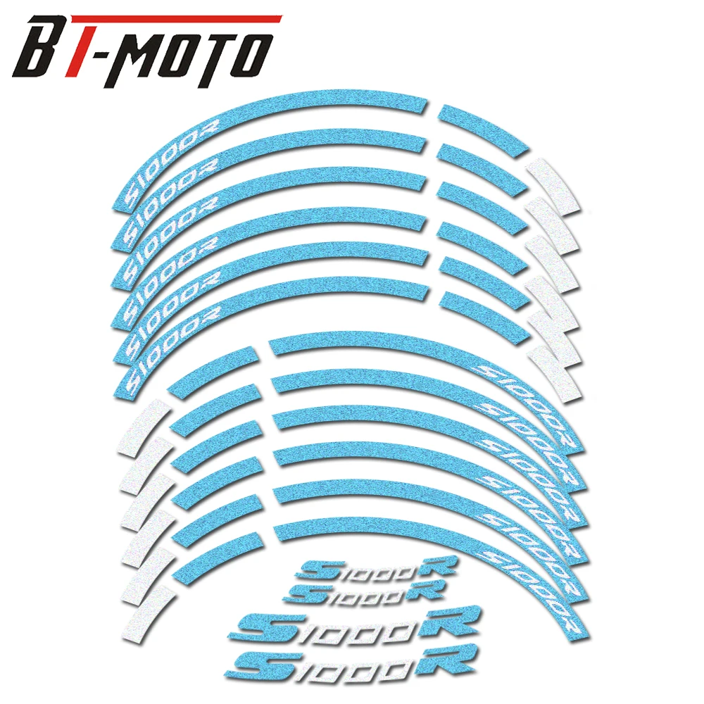 

For BMW S1000RR S1000R S 1000RR S1000 Diamond Film Material Reflective Wheel Rim Stripe Decal Sticker Front Rear Decal Full Set