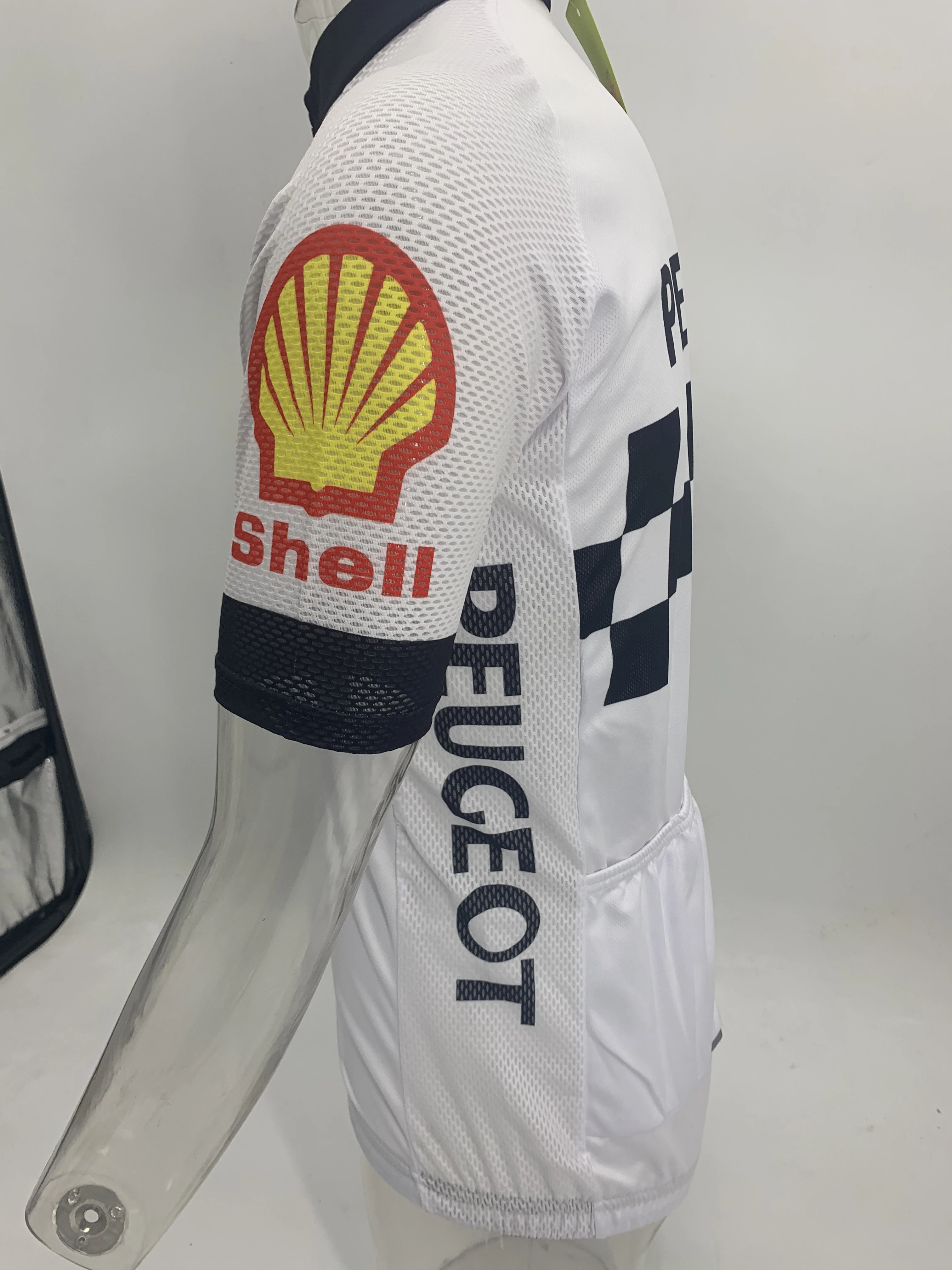 

White Retro Summer Polyester Breathable Sun Protection Reflective Strip Vest Road Bike Group Sports Tight Cycling Jersey