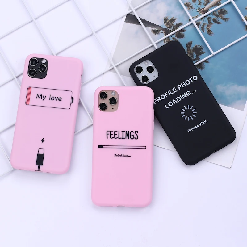 Чехол для телефона с кабелем питания Heart Love iPhone 11 12pro Max X XS XR 7 8 7Plus 8Plus мягкий