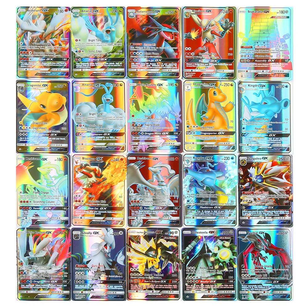 Высокое качество 10-300 шт Pokemones карты Tag Team GX EX Мега карты Pokemones английские карты PIKACHU игрушки для детей подарок