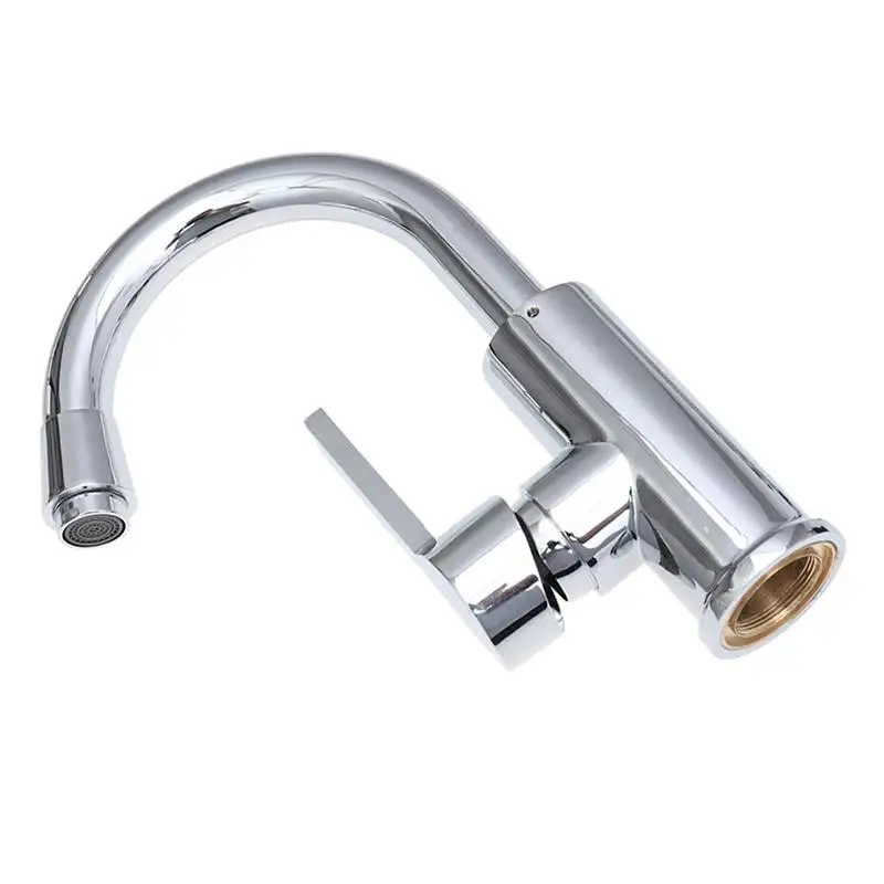 

Copper Rotation Basin Single Hole Faucet Bathroom Cabinet Wash Basin Hot And Cold Mixing Tap (Silver)
