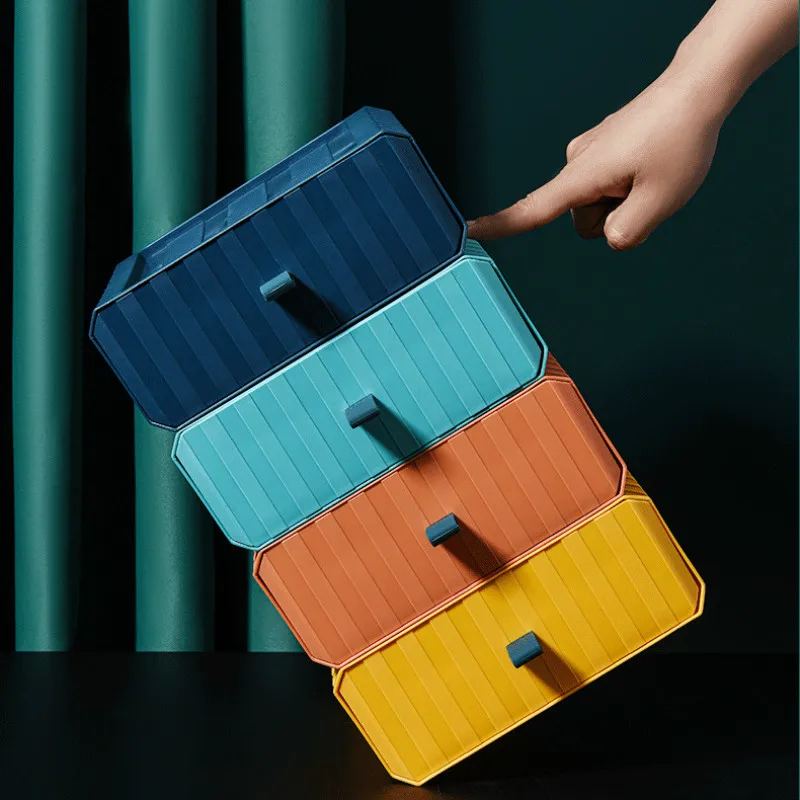 Пластиковые стационарные Настольный органайзер с выдвижными ящиками