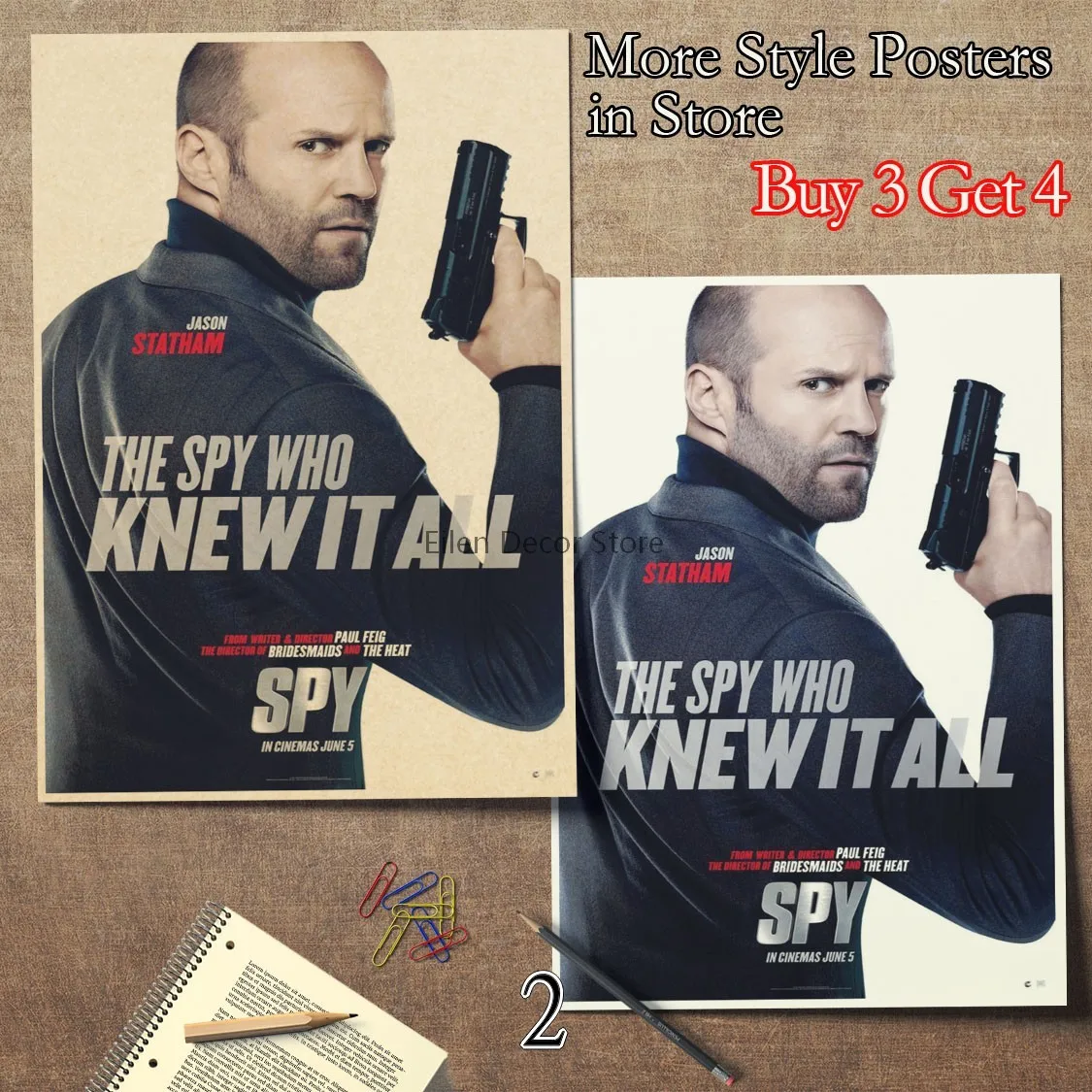 Постер шпионского фильма винтажный Ретро постер наклейка декоративная живопись